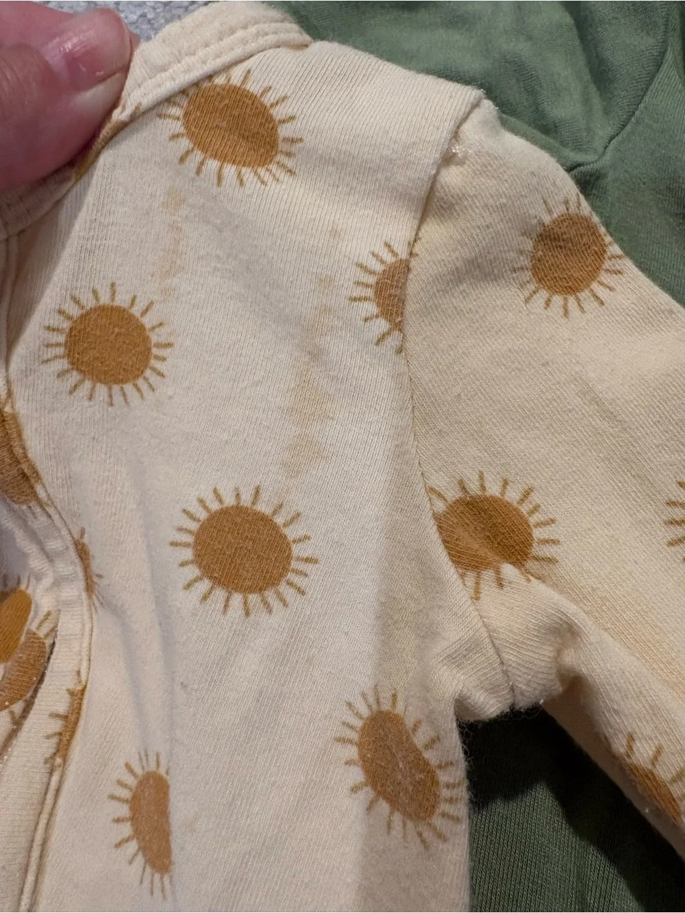 Angel Dear Baby Footie Set - Sage, Olive & Cream Sun Print